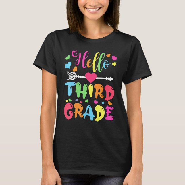 Hello Third Grade Team 3rd Grade Back To School Te T-Shirt (Front)