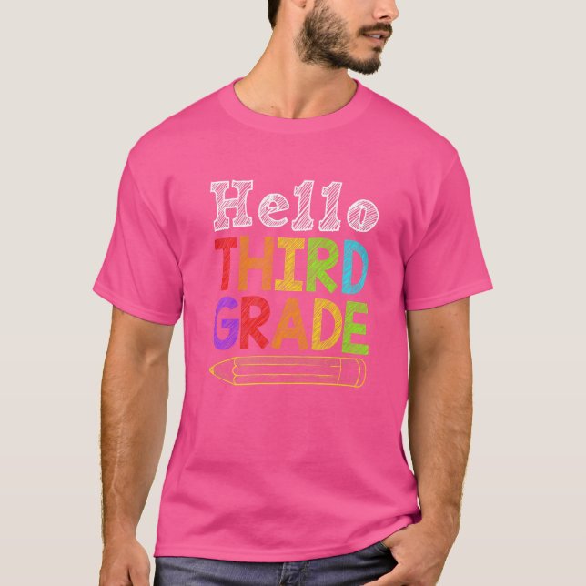 Hello Third Grade Team 3rd Grade Back To School Te T-Shirt (Front)