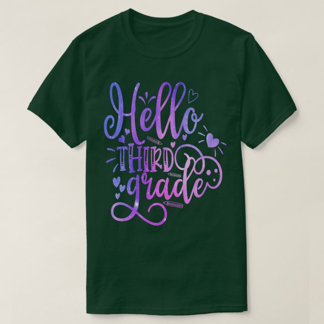 Hello Third Grade Team 3rd Grade Back to School Te T-Shirt (Design Front)