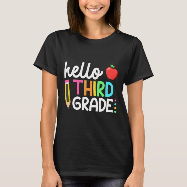 Hello Third Grade Team 3rd Grade Byck To School Te T-Shirt (Front)