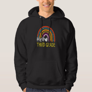 Hello Third Grade Team 3rd Graderainbow Welcome Ba Hoodie