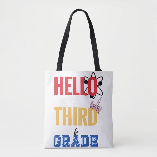 Hello Third Grade | Wonderful design for 3rd-grade Tote Bag (Front)