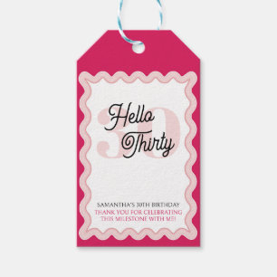 Hello Thirty Curvy Groovy 30th Birthday Gift Tags