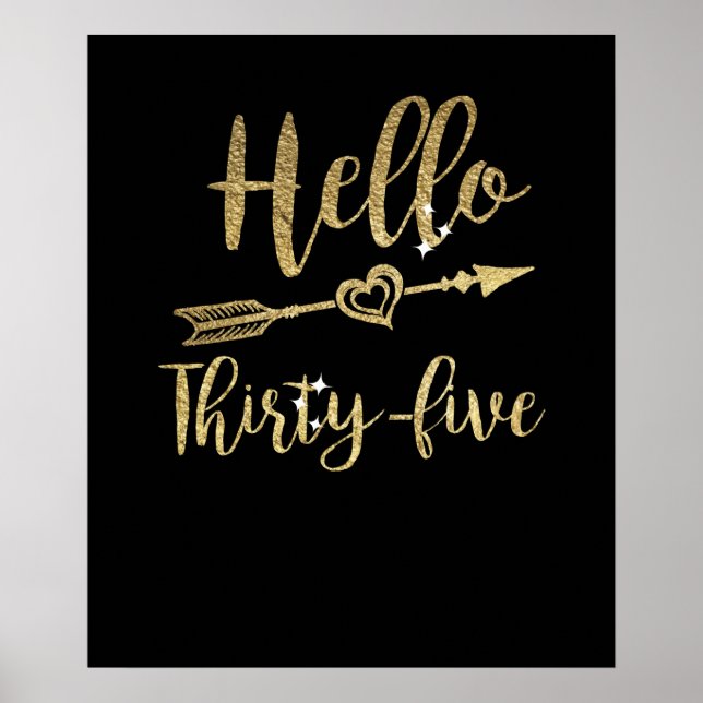 Hello Thirty Five Birthday 35th Birthday Poster (Front)