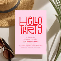 HELLO THIRTY Modern 30th Birthday
