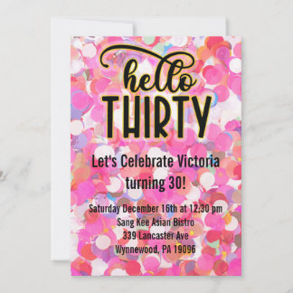 Hello Thirty - Pink Invitation