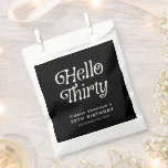 Hello Thirty Retro 30th Birthday Favour Bags<br><div class="desc">Send guests home with a stylish keepsake using this Hello Thirty Retro 30th Birthday Party Favour Bag, featuring bold retro typography in a sleek black-and-white design. Perfect for holding treats, small gifts, or thank-you tokens, this customisable 30th birthday favour bag adds a chic finishing touch to your milestone celebration. Ideal...</div>