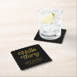 Hello Thirty Retro 30th Birthday Paper Coaster<br><div class="desc">Add a stylish finishing touch to your milestone celebration with this Hello Thirty Retro 30th Birthday Classic Round Sticker, designed with bold retro typography in a timeless black-and-white layout. Perfect for sealing envelopes, decorating favour bags, or adding flair to party décor, this customisable 30th birthday sticker can be personalised with...</div>