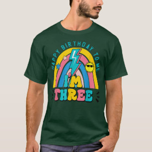 Hello Three Rainbow I Am 3 Year Old Happy Birthday T-Shirt