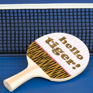 Hello Tiger! Fun Tigerprint Ping-Pong Paddle