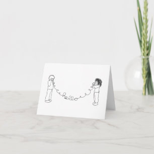Hello Tin Can Telephone Greeting Card