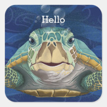 Hello Turtle Customisable Sticker