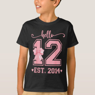 Hello Twelve Est 2014 12th Birthday Coquette 12 Ye T-Shirt