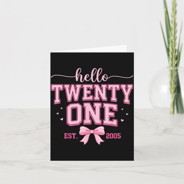 Hello Twenty One Est 2005 21th Birthday 21 Years Card (Front)
