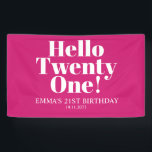 Hello Twenty One Hot Pink 21st Birthday Party   Banner<br><div class="desc">Hello Twenty One Hot Pink 21st Birthday Party Banner... 
Hello Twenty One Hot Pink 21st Birthday Party Banner...  Say Hello to Twenty One in a sassy style! Be the hottest topic of the town with our fabulous Hot Pink 21st Birthday Party Banner... </div>