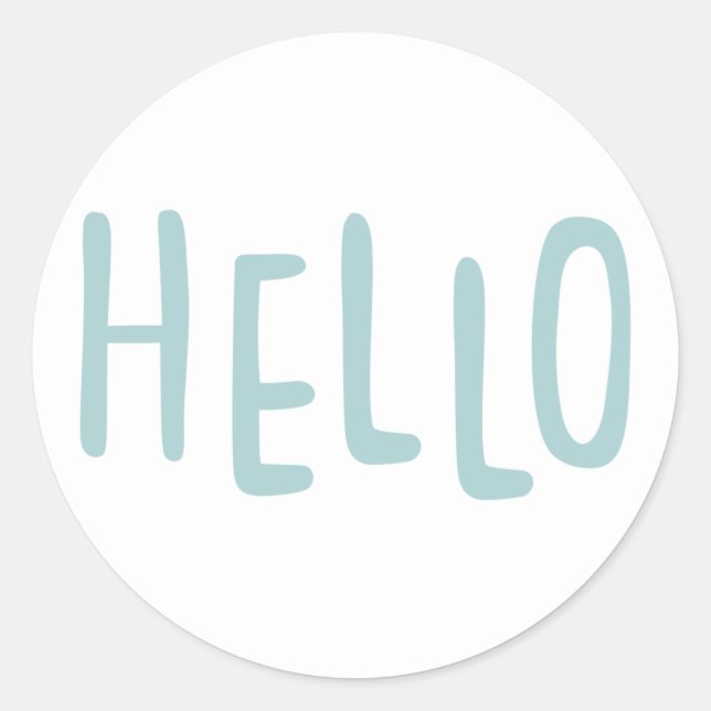 Hello Typography Classic Round Sticker (Front)