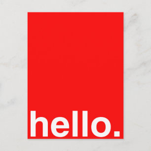 HELLO Typography Greeting Postcard