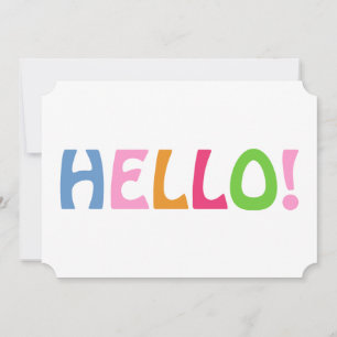 Hello Typography Modern Minimalist Colourful Orang Thank You Card