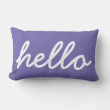 Hello Typography white on periwinkle purple