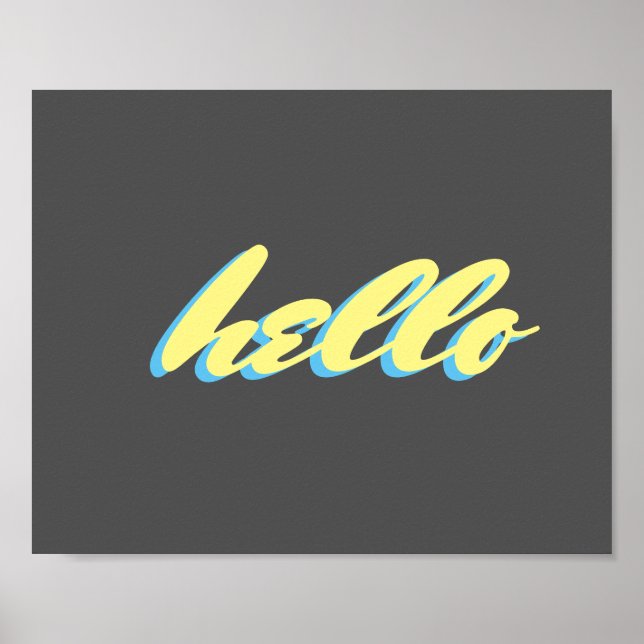 hello typography word art poster (Front)