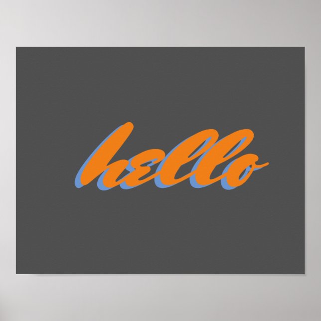 hello typography word art poster (Front)