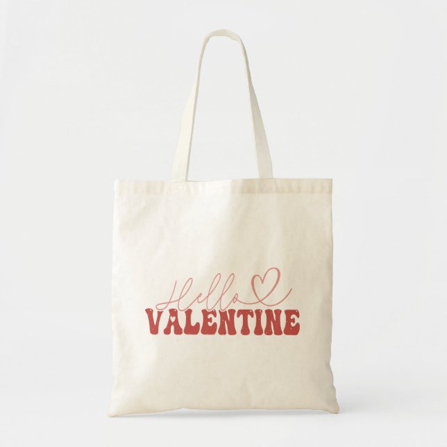Hello Valentine Tote Bag (Front)