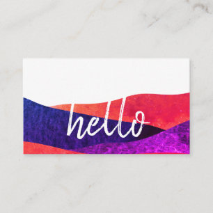 Hello Vibrant Colorful Pattern Prints Business Card