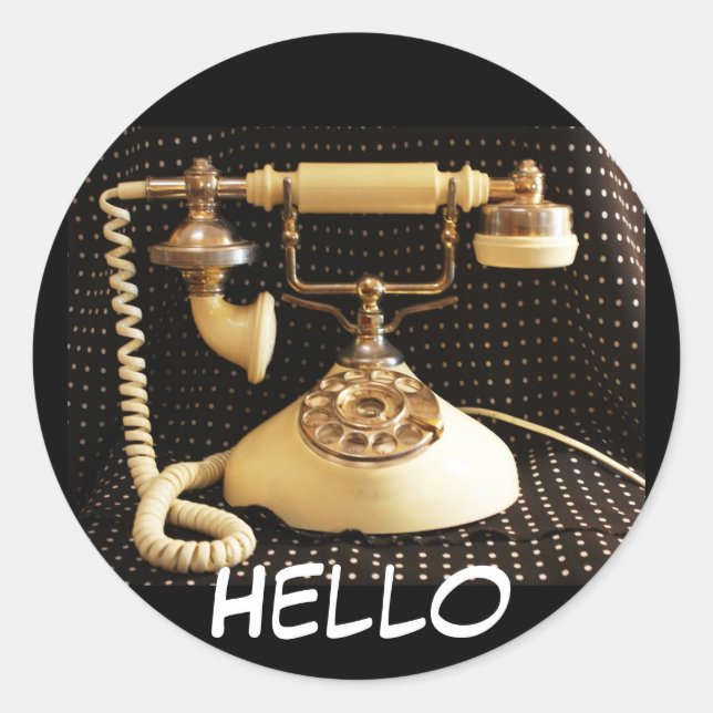 Hello, Vintage phone stickers (Front)