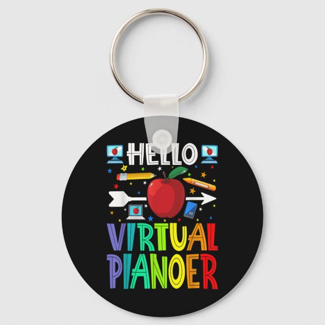 Hello Virtual Piano Back To School  Key Ring (Front)