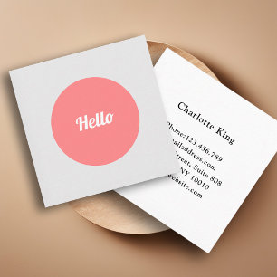 "Hello!" Visitenkarte Square Business Card