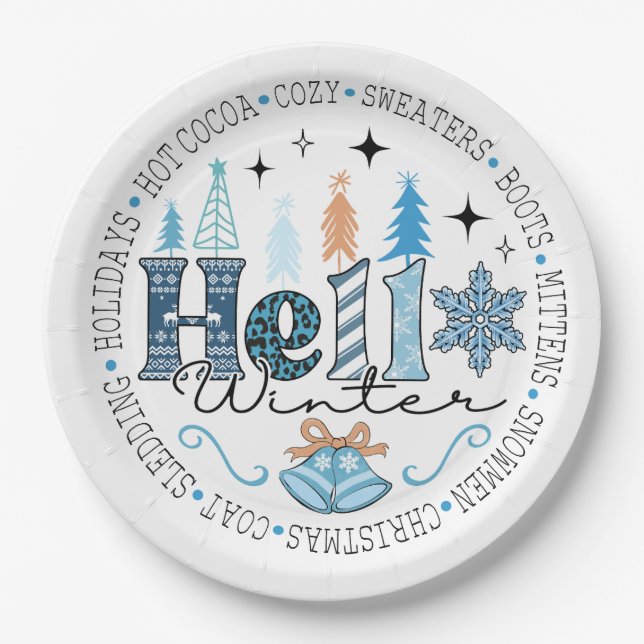 "Hello" Welcome Christmas Dinner  Paper Plate (Front)