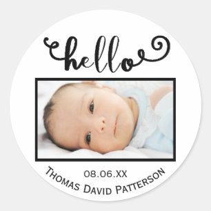 hello white background photo - Circle Sticker