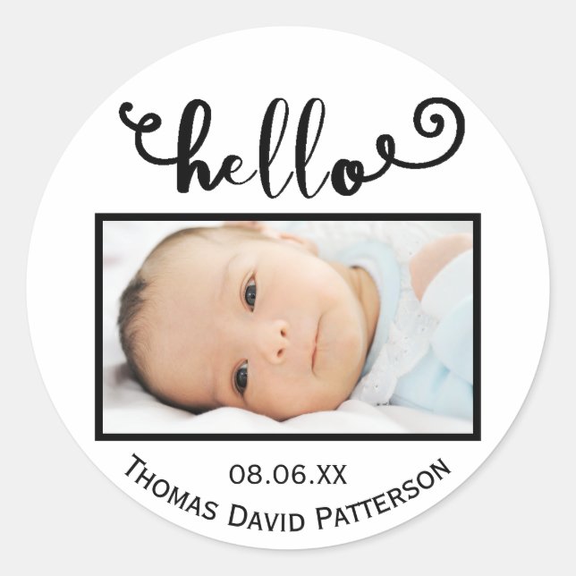 hello white background photo - Circle Sticker (Front)