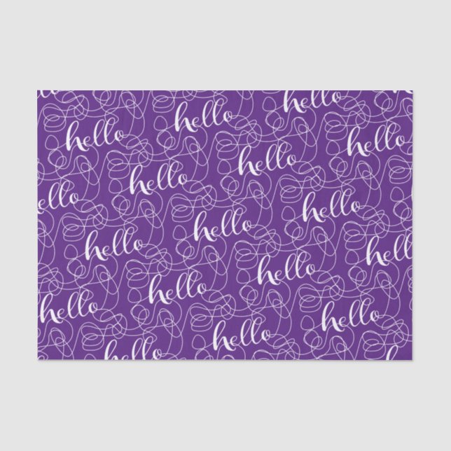 HELLO white seamless pattern with LINES Tissue Paper (Front)