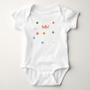 Hello! White with Polka Dots Bodysuit