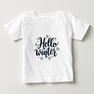 Hello Winter Christmas Snowflake Winter Season Baby T-Shirt
