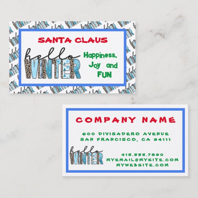 Hello Winter Customise Business Card (Front/Back)