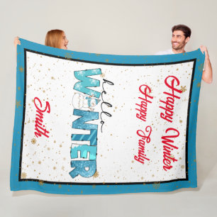 Hello Winter Customise Fleece Blanket
