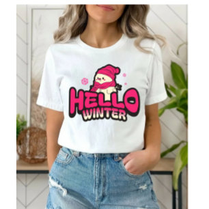 Hello Winter Cute Snowman  Tri-Blend Shirt