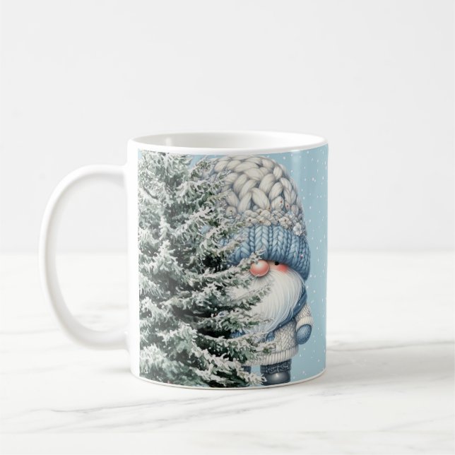 Hello Winter Gnome Ceramic Mug (Left)