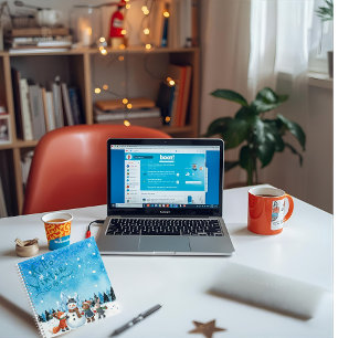 Hello Winter Hardcover Spiral Notebook