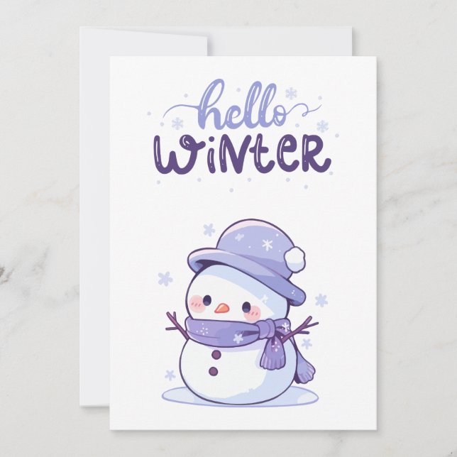 Hello Winter Holiday Card (Front)