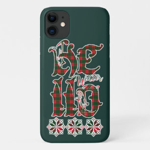Hello Winter Holiday Lettering, Scotland Pattern Case-Mate iPhone Case