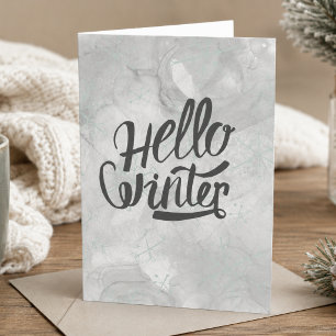 Hello Winter Snowflake Greeting Card