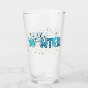 Hello Winter Snowman Customise Glass