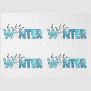 Hello Winter Snowman Customise Tissue Paper