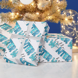 Hello Winter Snowman Customise Wrapping Paper