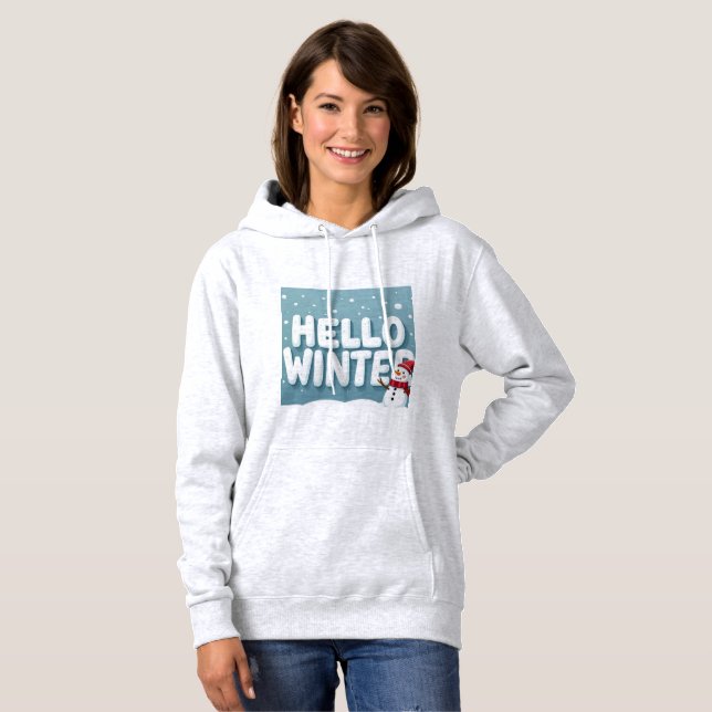 Hello Winter Snowman Hoodie (Front Full)