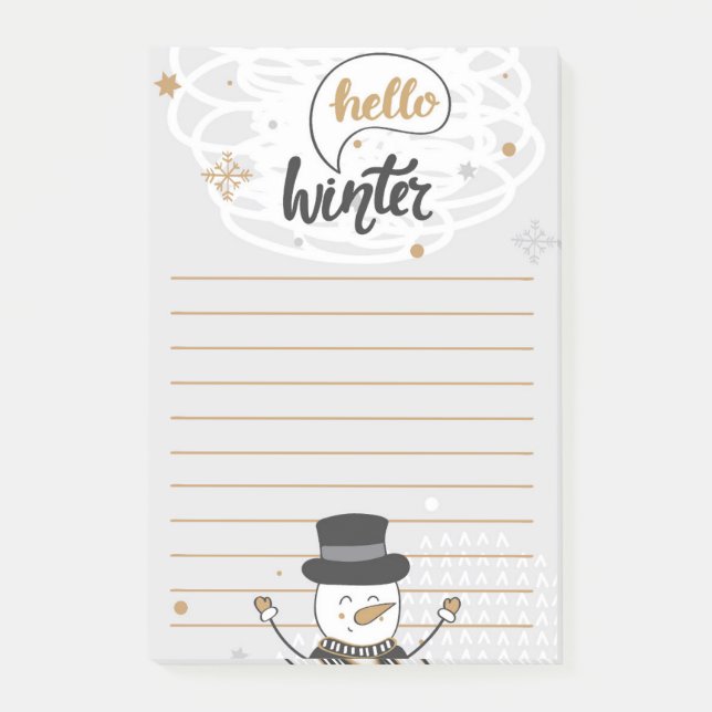 Hello Winter Snowman Post-It Notes (Front)