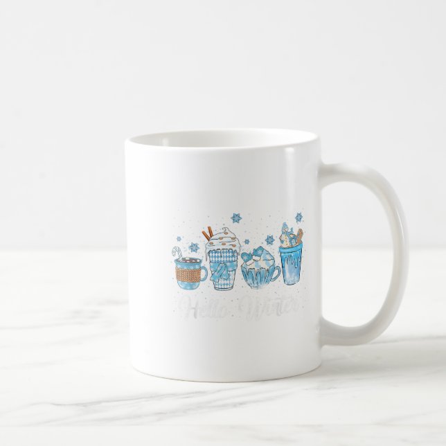Hello Winter Sweet Cosy Coffee Lovers Snowman Chri Coffee Mug (Right)